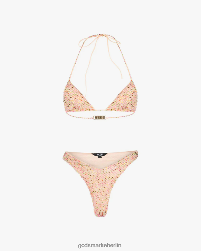 GCDS Frauen Bikini aus besticktem Tüll LP42F482 Mehrfarbig Kleidung