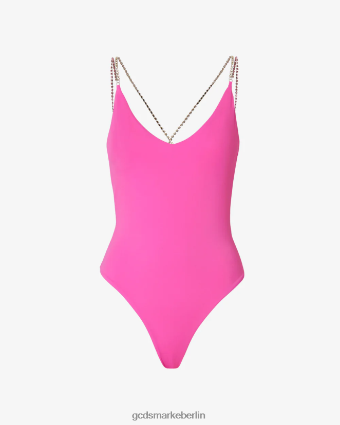 GCDS Frauen Bling-Badeanzug LP42F476 Fuchsie Kleidung