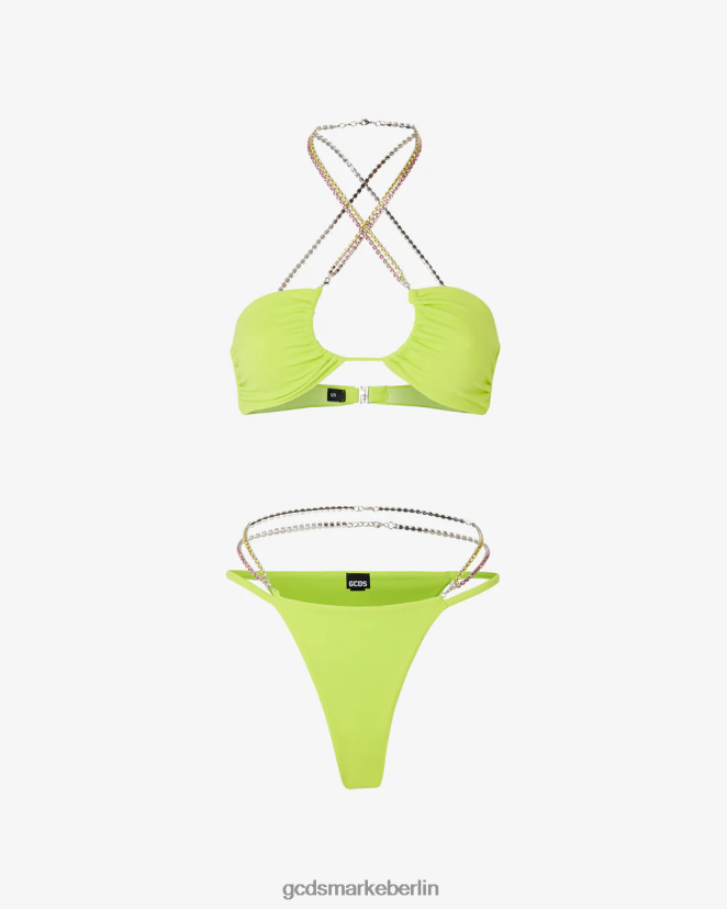 GCDS Frauen Bling-Bikini LP42F481 Kalk Kleidung