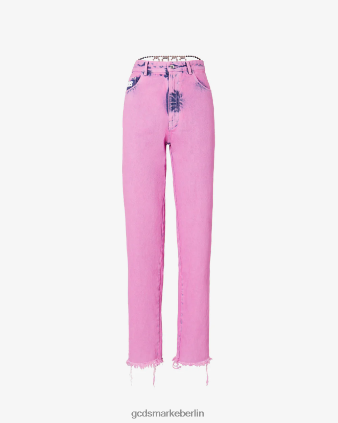 GCDS Frauen Bling-Jeanshose LP42F449 Rosa Kleidung
