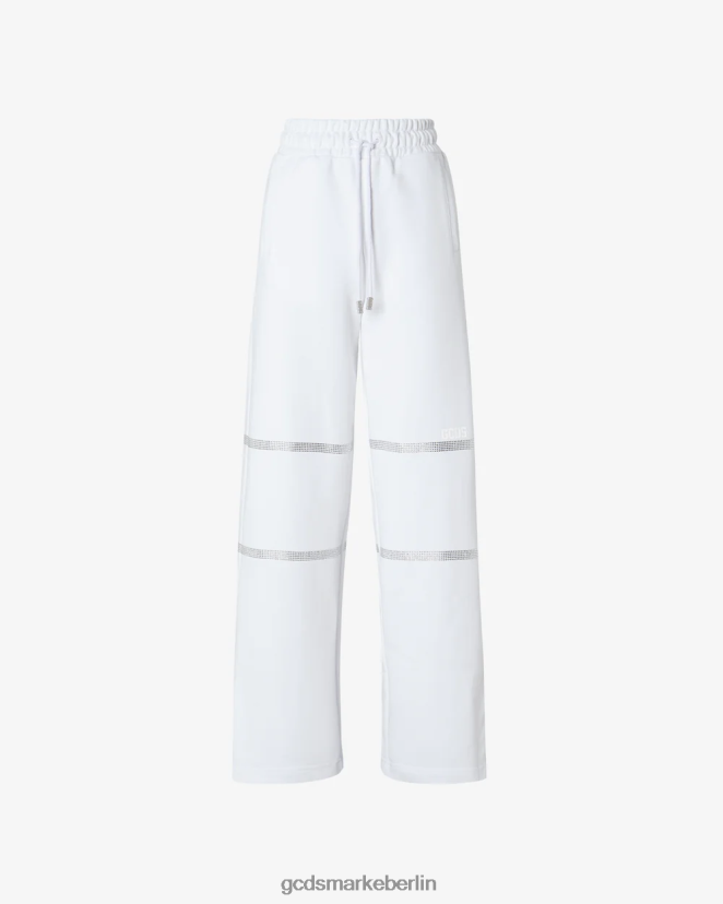 GCDS Frauen Bling-Jogginghose LP42F450 Weiß Kleidung