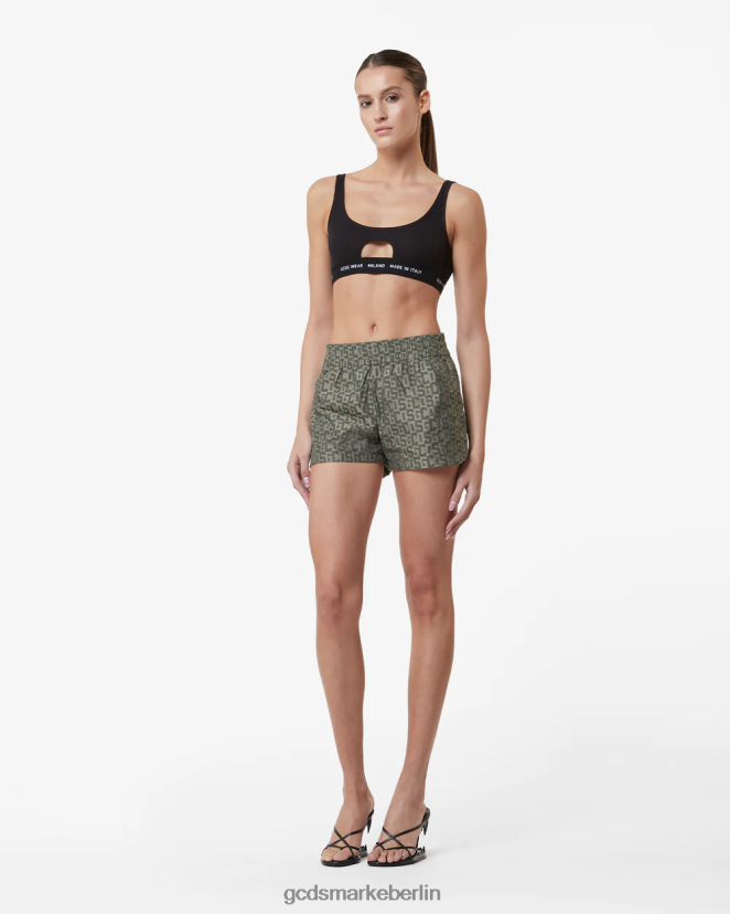 GCDS Frauen Bling-Monogramm-Shorts LP42F460 Mehrfarbig Kleidung