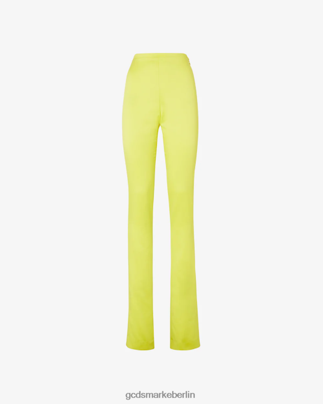 GCDS Frauen Bling glänzende Röhrenhose LP42F442 gelbes Fluo Kleidung
