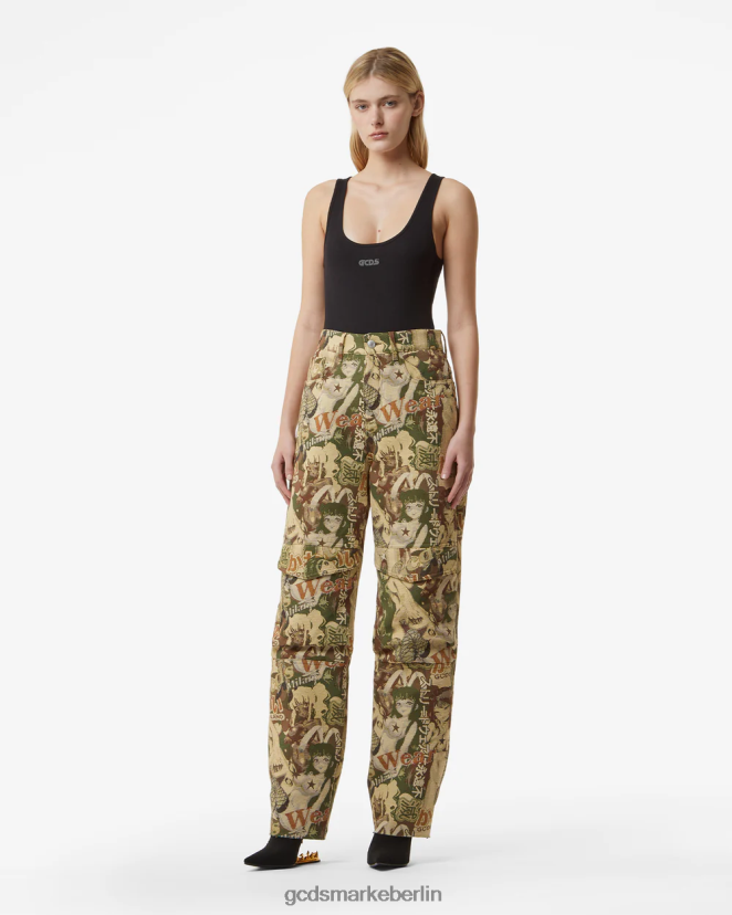 GCDS Frauen Hentai-Cargohose LP42F444 Militärgrün Kleidung