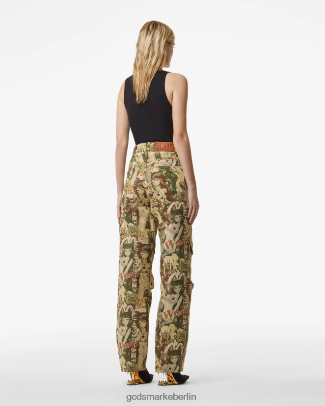 GCDS Frauen Hentai-Cargohose LP42F444 Militärgrün Kleidung