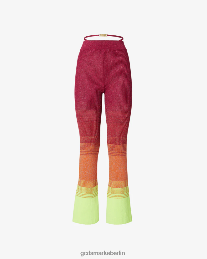 GCDS Frauen Hose aus Lurex-Degrade-Strick LP42F437 Fuchsie Kleidung