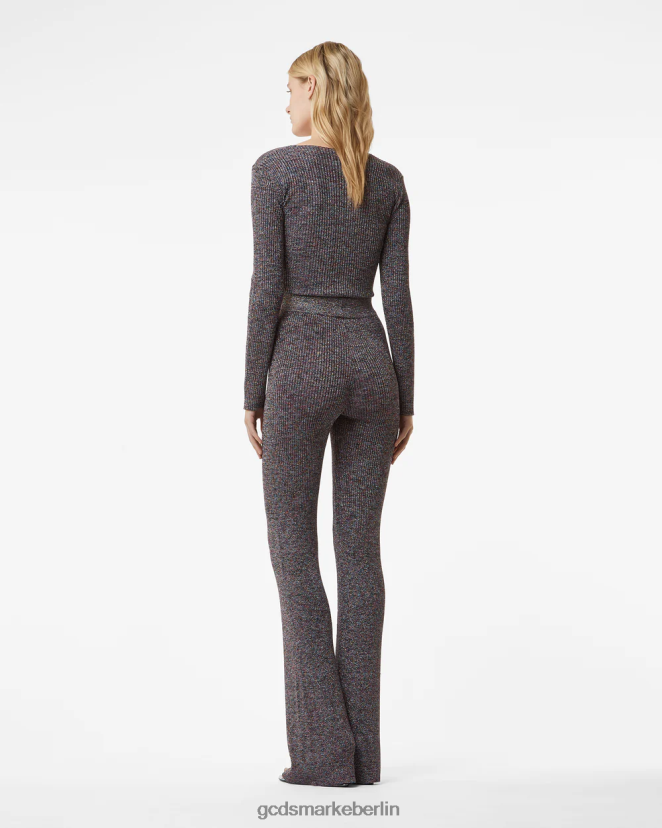 GCDS Frauen Hose aus Lurex-Melange-Strick LP42F455 Mehrfarbig Kleidung