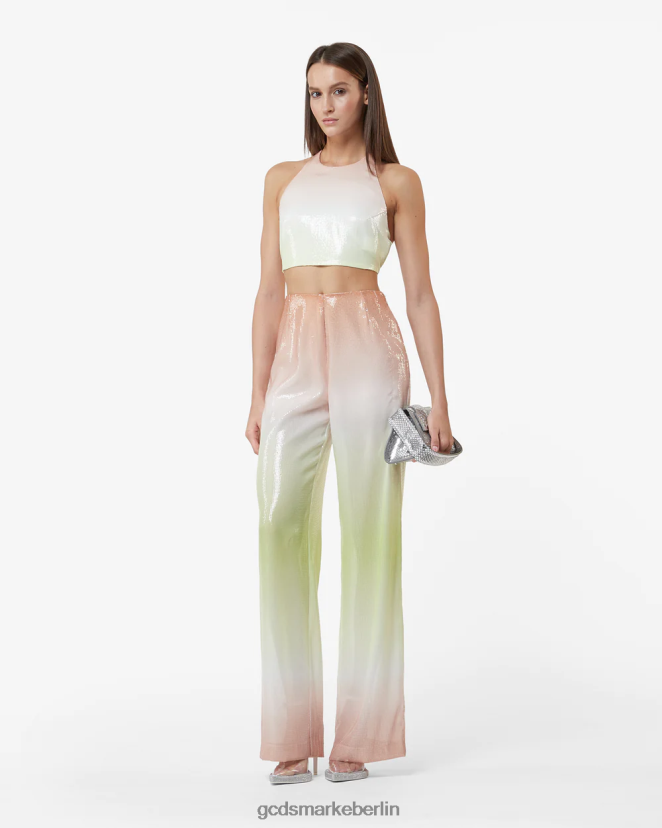 GCDS Frauen Hose mit degradierten Pailletten LP42F441 Mehrfarbig Kleidung