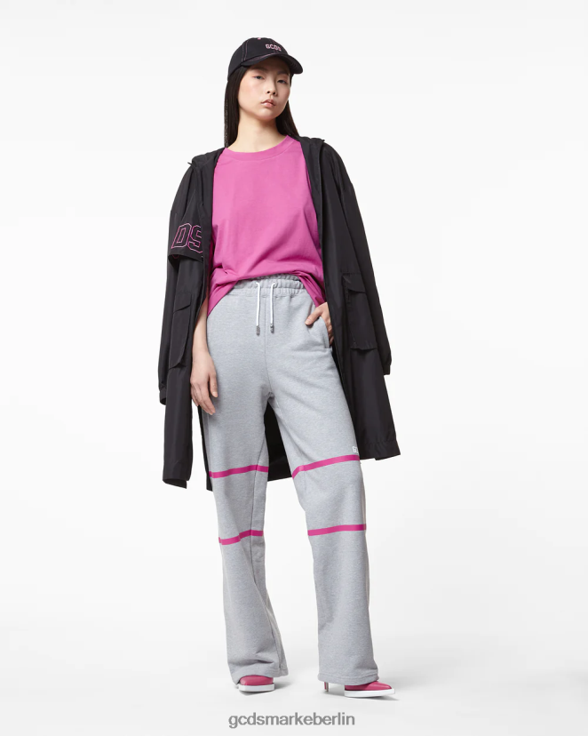 GCDS Frauen Jogginghose mit niedrigem Bandlogo LP42F453 grau Kleidung