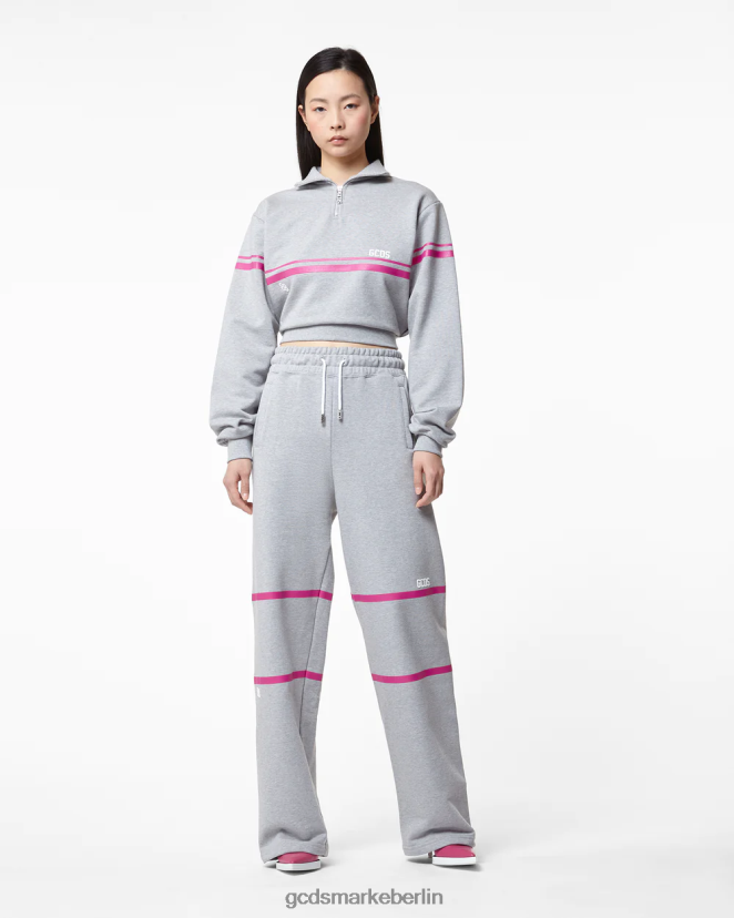 GCDS Frauen Jogginghose mit niedrigem Bandlogo LP42F453 grau Kleidung