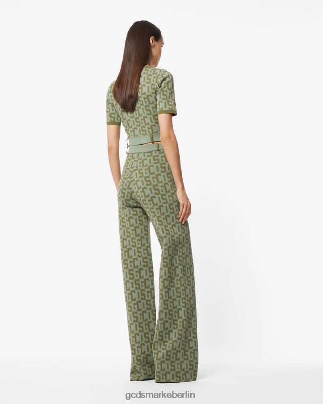 GCDS Frauen Matilda-Monogramm-Hose LP42F440 Militärgrün Kleidung