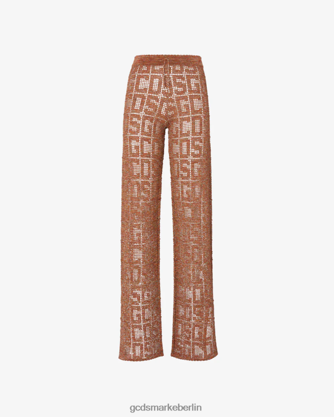 GCDS Frauen Monogramm-Makramee-Hose LP42F438 orange Kleidung