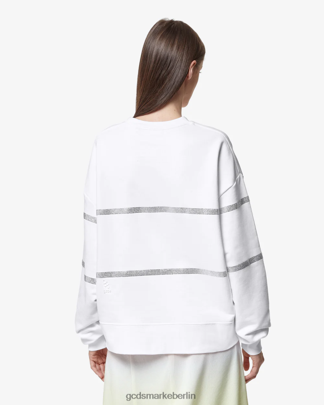 GCDS Frauen Bling-Rundhalsausschnitt LP42F345 Weiß Kleidung