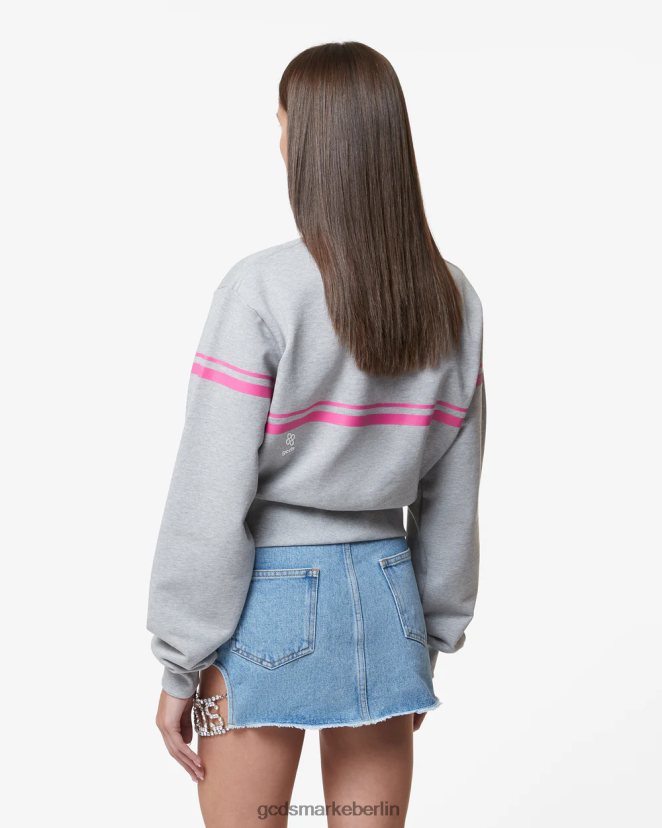 GCDS Frauen Bliss-Sweatshirt mit halbem Reißverschluss LP42F346 grau Kleidung