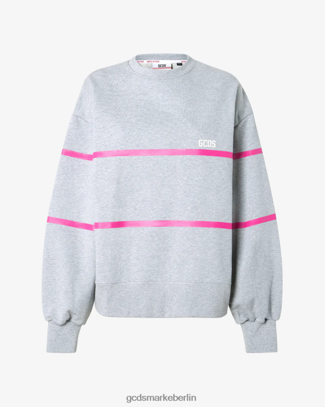 GCDS Frauen Logo-Pullover mit niedrigem Band LP42F347 grau Kleidung