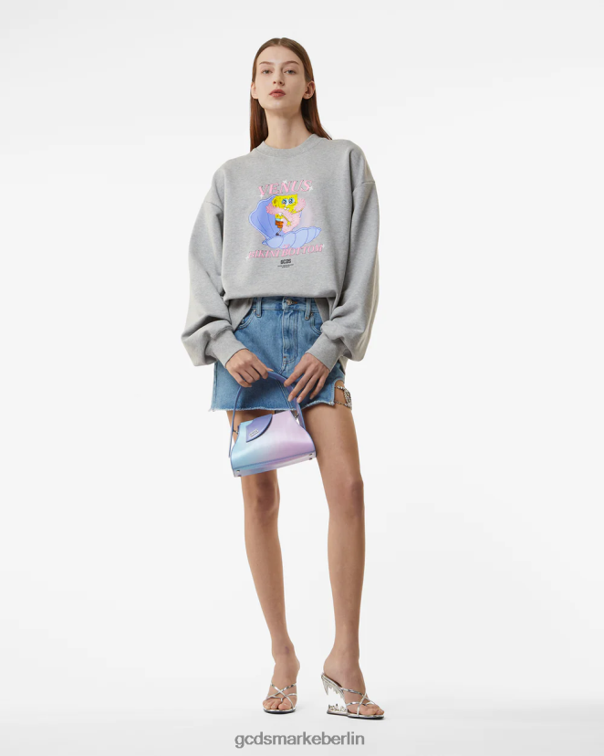 GCDS Frauen Spongebob Venus Rundhalsausschnitt LP42F348 grau Kleidung