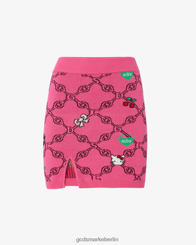 GCDS Frauen Hallo Kitty-Jacquardrock LP42F429 Fuchsie Kleidung