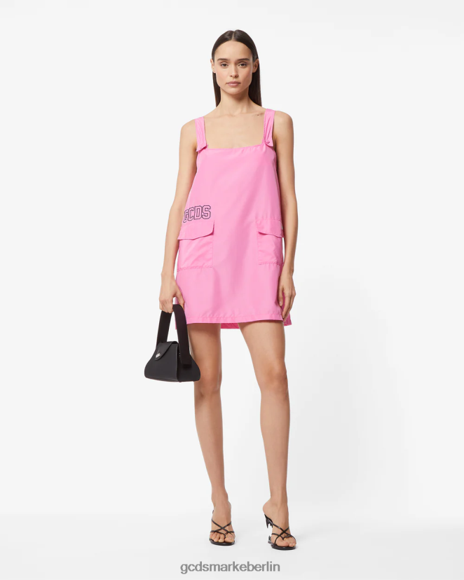 GCDS Frauen Kleid mit herzförmigen Nylontaschen LP42F434 Fuchsie Kleidung