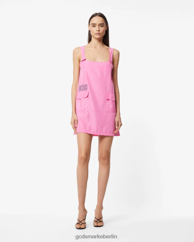 GCDS Frauen Kleid mit herzförmigen Nylontaschen LP42F434 Fuchsie Kleidung