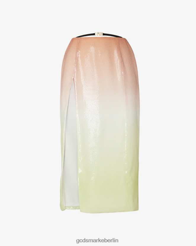 GCDS Frauen Langer Rock mit degradierten Pailletten LP42F419 Mehrfarbig Kleidung