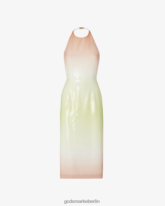 GCDS Frauen Langes Kleid mit degradierten Pailletten LP42F418 Mehrfarbig Kleidung