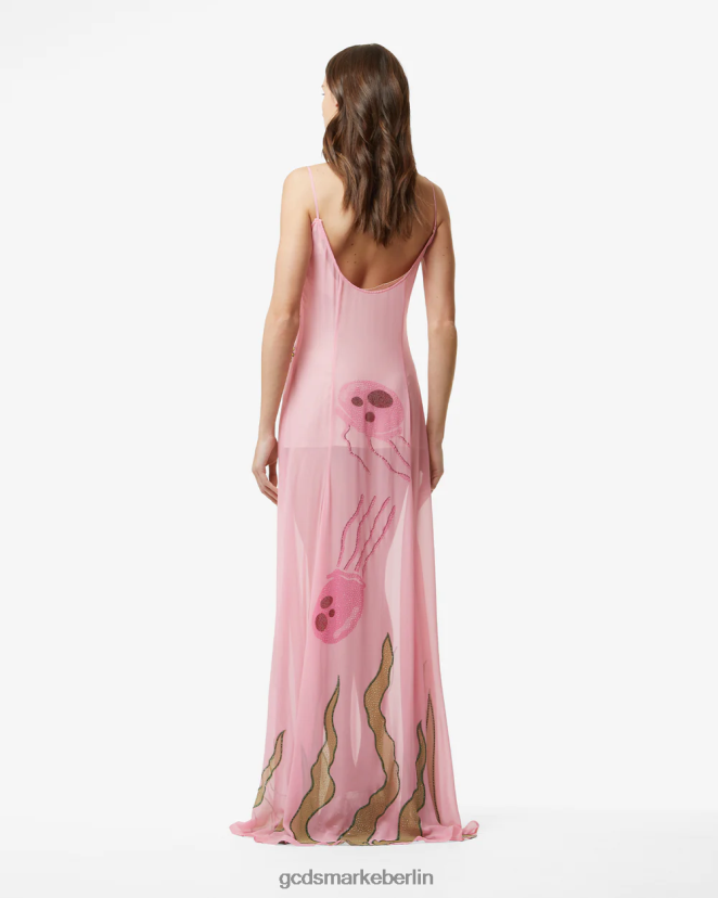 GCDS Frauen Mit Spongebob besticktes Kleid LP42F406 Rosa Kleidung