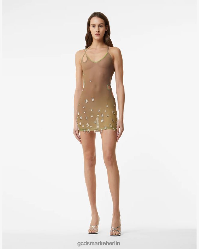GCDS Frauen Sita lässt ihr Kleid fallen LP42F430 Militärgrün Kleidung