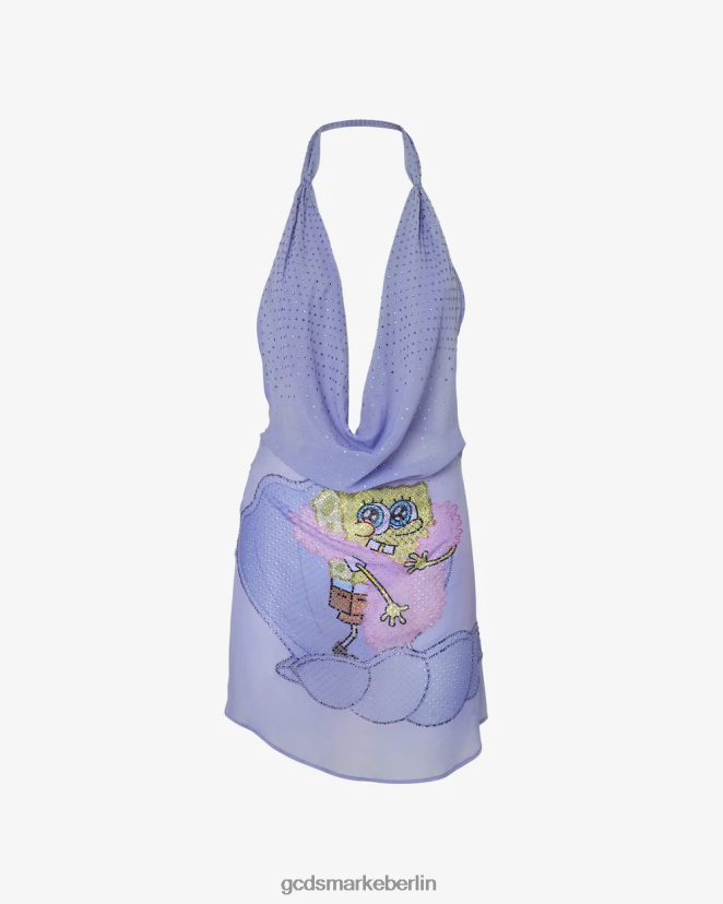 GCDS Frauen Spongebob-Minikleid LP42F408 lila Kleidung