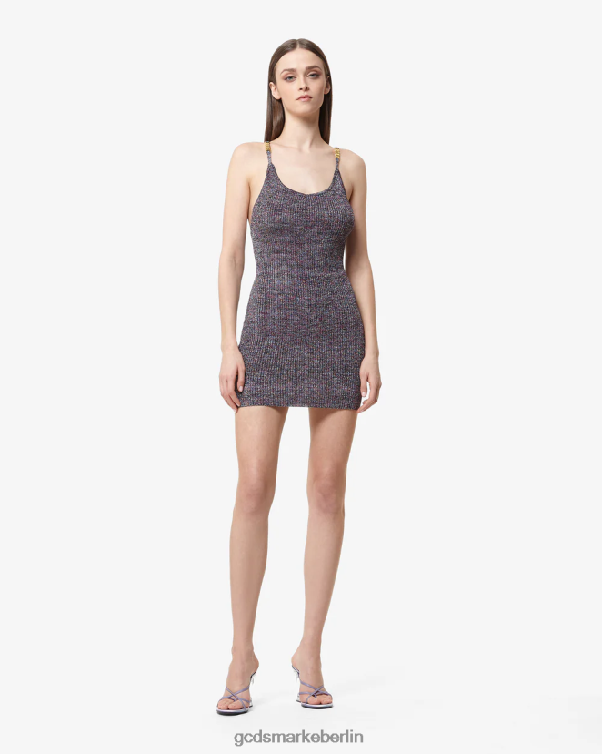 GCDS Frauen Tank-Minikleid aus Lurex-Melange LP42F421 Mehrfarbig Kleidung