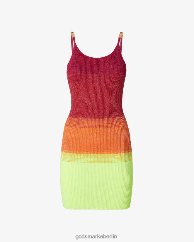 GCDS Frauen Tankkleid mit Lurex-Degradierung LP42F416 Fuchsie Kleidung