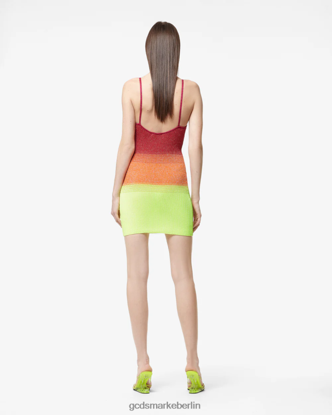 GCDS Frauen Tankkleid mit Lurex-Degradierung LP42F416 Fuchsie Kleidung