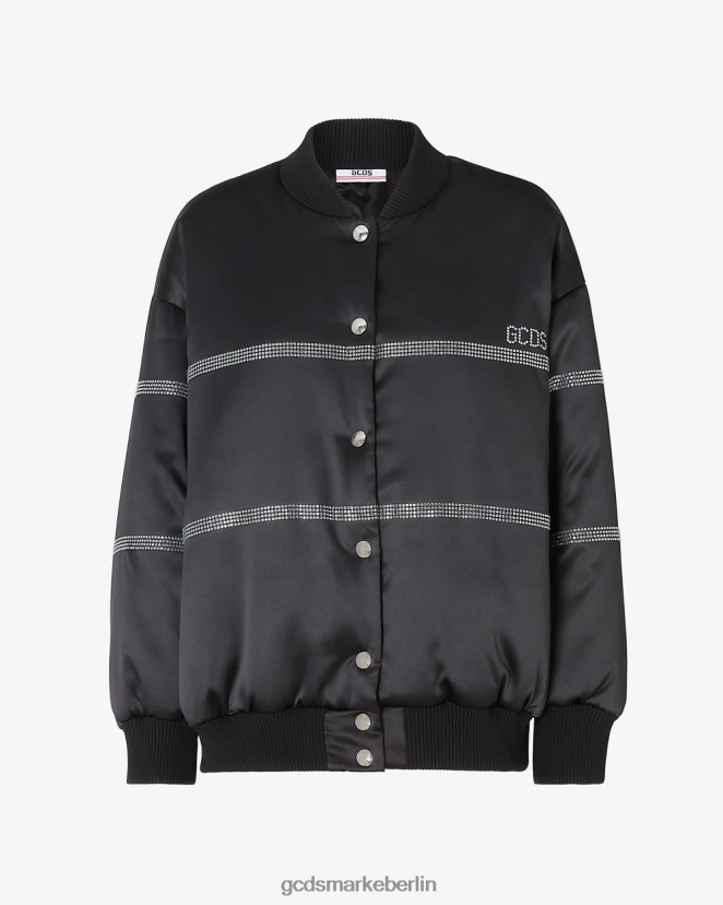 GCDS Frauen Bling-Bomber LP42F312 Schwarz Kleidung