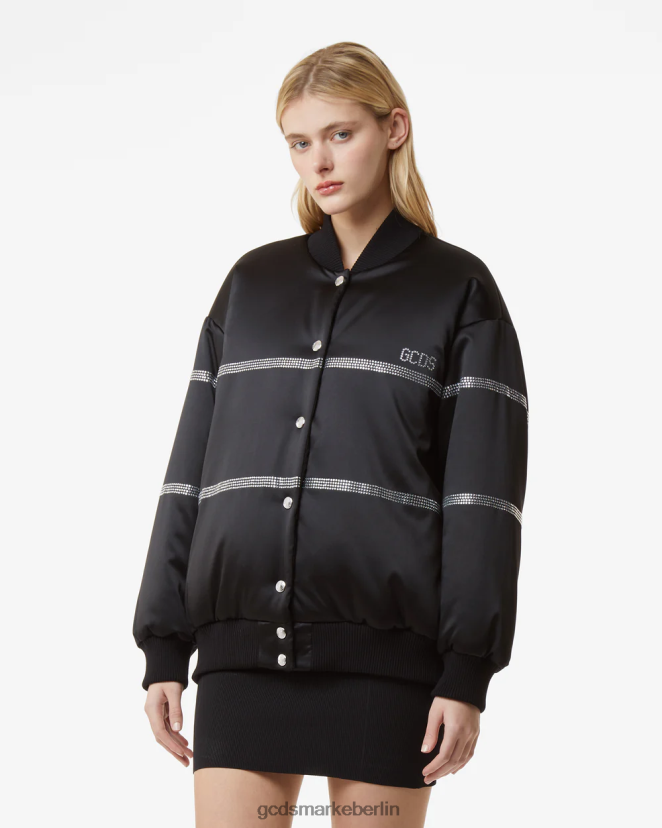 GCDS Frauen Bling-Bomber LP42F312 Schwarz Kleidung