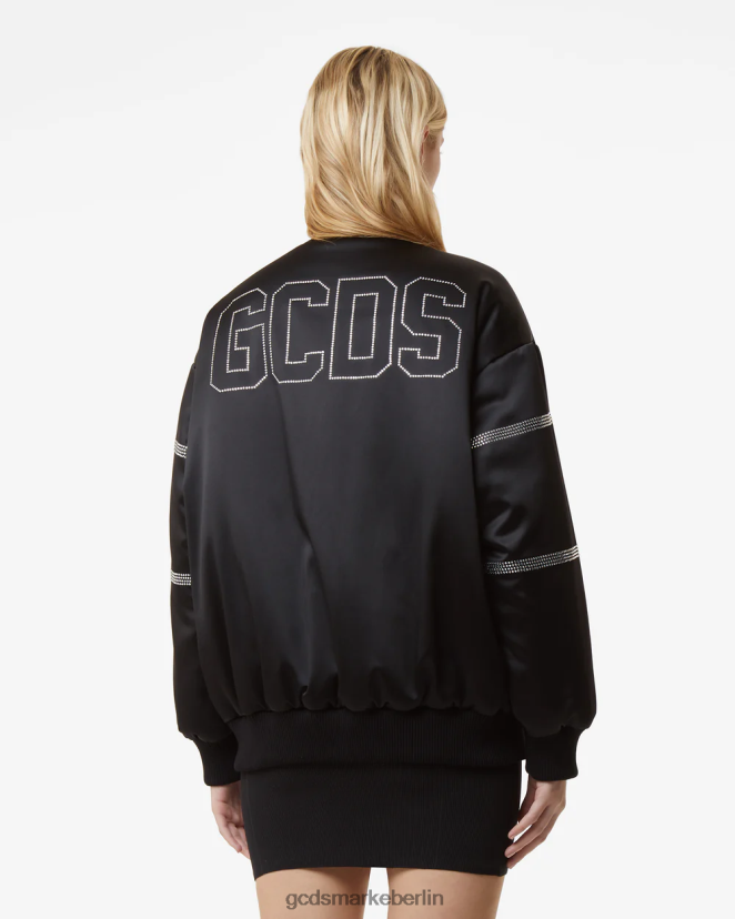 GCDS Frauen Bling-Bomber LP42F312 Schwarz Kleidung