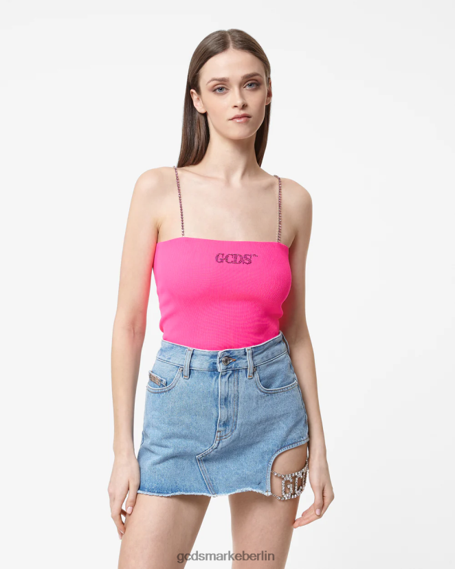 GCDS Frauen Bling-Top LP42F374 Fuchsie Kleidung