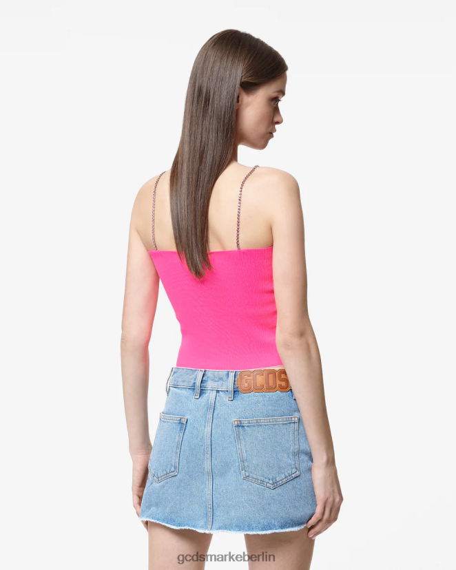 GCDS Frauen Bling-Top LP42F374 Fuchsie Kleidung