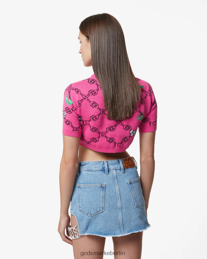 GCDS Frauen „Hello Kitty“-Jacquard-Oberteil LP42F381 Fuchsie Kleidung