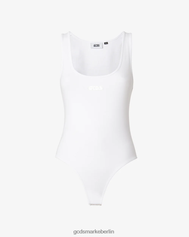GCDS Frauen Jersey-Body LP42F379 Weiß Kleidung