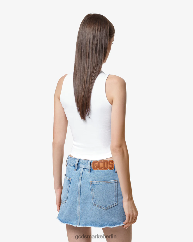 GCDS Frauen Jersey-Oberteil LP42F380 Weiß Kleidung