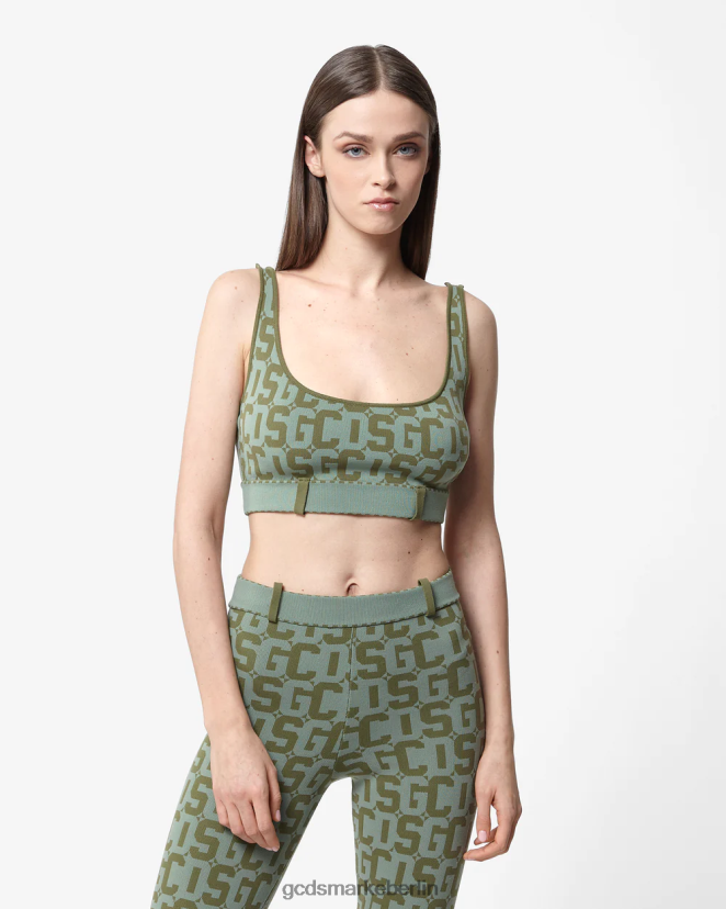 GCDS Frauen Matilda-Monogramm-BH LP42F368 Militärgrün Kleidung