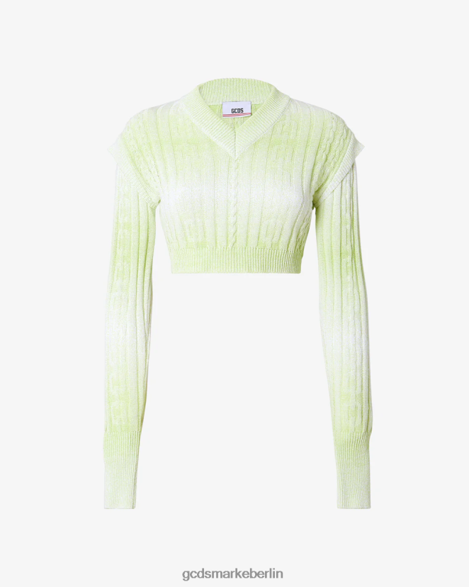 GCDS Frauen Crop-Top mit Zöpfen LP42F326 Kalk Kleidung