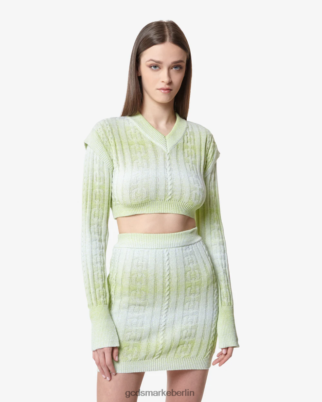 GCDS Frauen Crop-Top mit Zöpfen LP42F326 Kalk Kleidung