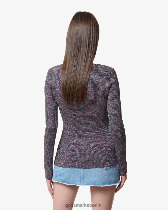 GCDS Frauen Lurex-Melange-Cardigan mit Logo-Clip LP42F337 Mehrfarbig Kleidung