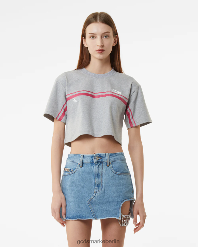 GCDS Frauen Bliss-Crop-Top LP42F364 grau Kleidung