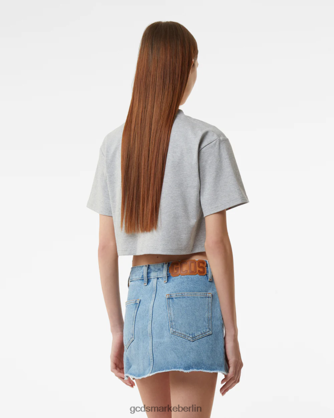 GCDS Frauen Bliss-Crop-Top LP42F364 grau Kleidung
