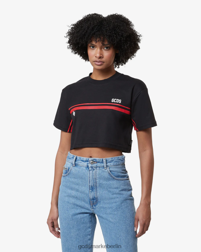 GCDS Frauen Bliss-Crop-Top LP42F366 Schwarz Kleidung