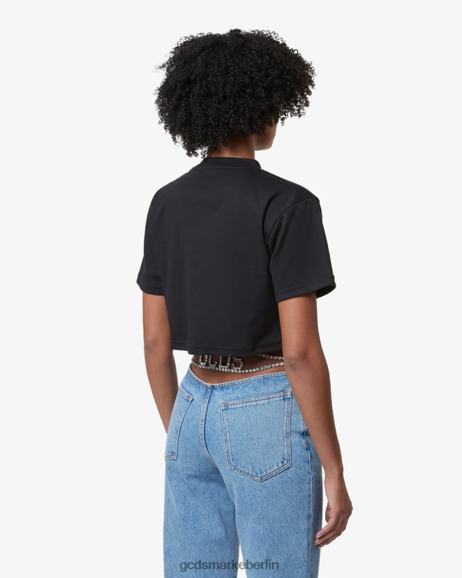 GCDS Frauen Bliss-Crop-Top LP42F366 Schwarz Kleidung