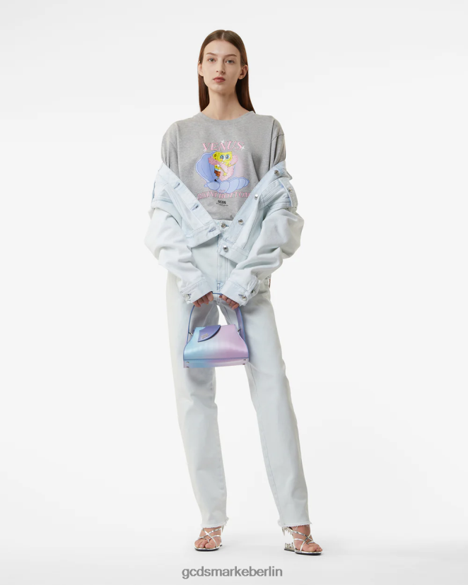 GCDS Frauen SpongeBob-Venus-T-Shirt LP42F361 grau Kleidung