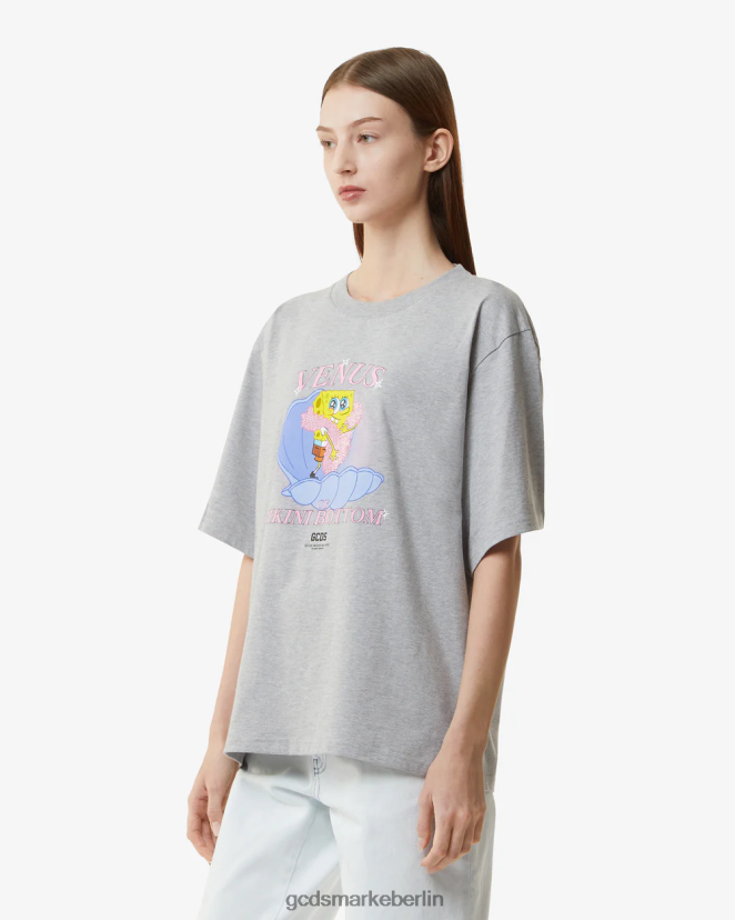 GCDS Frauen SpongeBob-Venus-T-Shirt LP42F361 grau Kleidung