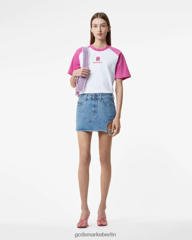 GCDS Frauen Wirdo-T-Shirt LP42F363 Weiß Kleidung